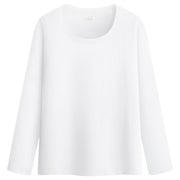 長袖Tシャツ ロングTシャツ 大きいサイズ レディース 女性 トップス プルオーバー カットソー ラウンドネック Vネック 着回し インナー 無地