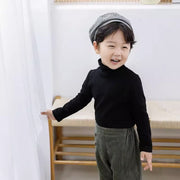 カットソー キッズ ジュニア 子供服 子ども服 女の子 男の子 お揃い ペアルック 長袖 ハイネック 無地 ブラック ホワイト ピンク シンプル カジュアル シック かわいい キュート おしゃれ 秋 冬