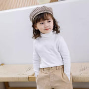 カットソー キッズ ジュニア 子供服 子ども服 女の子 男の子 お揃い ペアルック 長袖 ハイネック 無地 ブラック ホワイト ピンク シンプル カジュアル シック かわいい キュート おしゃれ 秋 冬
