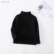 カットソー キッズ ジュニア 子供服 子ども服 女の子 男の子 お揃い ペアルック 長袖 ハイネック 無地 ブラック ホワイト ピンク シンプル カジュアル シック かわいい キュート おしゃれ 秋 冬