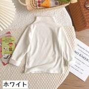 カットソー 長袖 キッズ 子供服 トップス 裏起毛 裏ボア ハイネック ジュニア ベビー 女の子 男の子 無地 ソリッドカラー シンプル 着回し 暖かい あったか カジュアル お出掛け 女子 男子 こども服