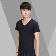 Tシャツ メンズ 半袖 Vネック ラウンドネック 丸首 無地 大きいサイズ トップス インナー シンプル インナーシャツ 薄手 黒 白