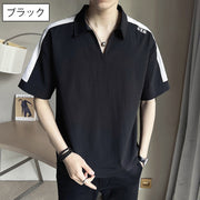 カジュアルシャツ 半袖 メンズ 男性用 トップス 襟付き スキッパーカラー プルオーバー 大きいサイズ有り おしゃれ シンプル スタイリッシュ モノトーン お出かけ 普段使い きれいめ 上品 着回し 紳士用