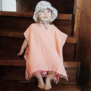 ベビーマント ケープ ポンチョ 男の子 女の子 フード付き シンプル 無地 キッズ 春 夏 秋 羽織る 海 トラベル 旅行 ピンク マスタード ネイビー 80cm 90cm 100cm 110cm