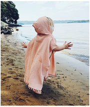 ベビーマント ケープ ポンチョ 男の子 女の子 フード付き シンプル 無地 キッズ 春 夏 秋 羽織る 海 トラベル 旅行 ピンク マスタード ネイビー 80cm 90cm 100cm 110cm