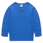長袖Tシャツ カットソー 子供服 キッズ ジュニア ベビー 男の子 女の子 ロンT クルーネック 無地 単色 カラバリ豊富 定番 ベーシック シンプル カジュアル デイリー トップス 着回し 男児 女児 男女兼用 ユニセックス 子ども用 こども服