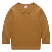 長袖Tシャツ カットソー 子供服 キッズ ジュニア ベビー 男の子 女の子 ロンT クルーネック 無地 単色 カラバリ豊富 定番 ベーシック シンプル カジュアル デイリー トップス 着回し 男児 女児 男女兼用 ユニセックス 子ども用 こども服