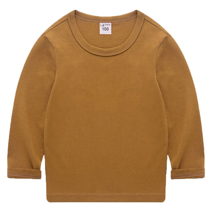 長袖Tシャツ カットソー 子供服 キッズ ジュニア ベビー キャメル バリエーション画像