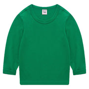 長袖Tシャツ カットソー 子供服 キッズ ジュニア ベビー 男の子 女の子 ロンT クルーネック 無地 単色 カラバリ豊富 定番 ベーシック シンプル カジュアル デイリー トップス 着回し 男児 女児 男女兼用 ユニセックス 子ども用 こども服