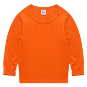 長袖Tシャツ カットソー 子供服 キッズ ジュニア ベビー 男の子 女の子 ロンT クルーネック 無地 単色 カラバリ豊富 定番 ベーシック シンプル カジュアル デイリー トップス 着回し 男児 女児 男女兼用 ユニセックス 子ども用 こども服