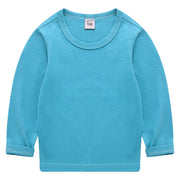 長袖Tシャツ カットソー 子供服 キッズ ジュニア ベビー 男の子 女の子 ロンT クルーネック 無地 単色 カラバリ豊富 定番 ベーシック シンプル カジュアル デイリー トップス 着回し 男児 女児 男女兼用 ユニセックス 子ども用 こども服