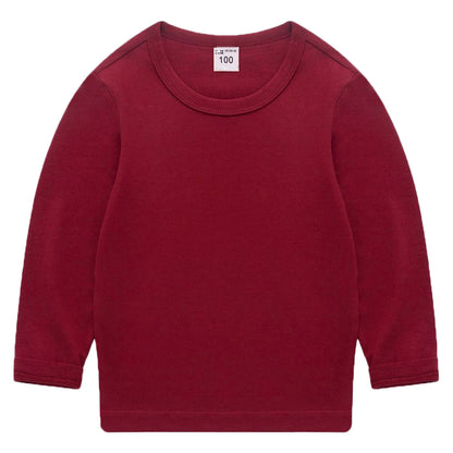長袖Tシャツ カットソー 子供服 キッズ ジュニア ベビー ワイン バリエーション画像