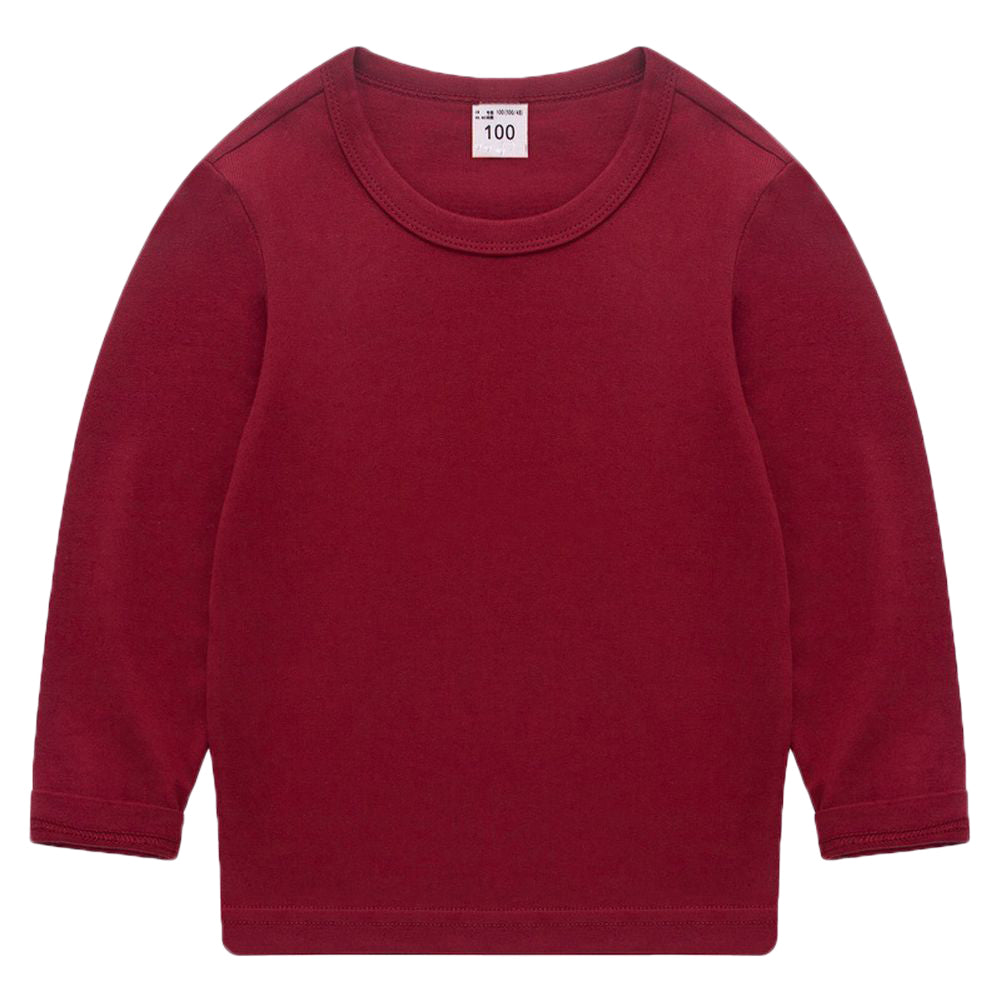 長袖Tシャツ カットソー 子供服 キッズ ジュニア ベビー ワイン バリエーション画像