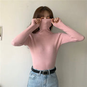 ニット セーター 長袖 リブ レディース タートルネック タイト スリム 無地 シンプル カジュアル 上品 暖かい 防寒 秋冬