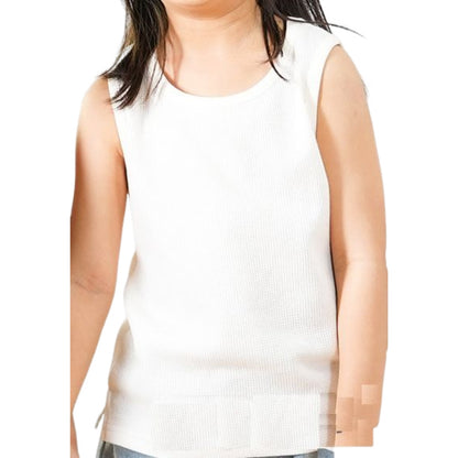 タンクトップ キッズ ワッフル 子供服 男の子 女の子 ホワイト バリエーション画像