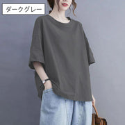 Tシャツ 半袖 レディース 女性用 ラウンドネック トップス カットソー 大きいサイズ有り シンプル カジュアル デイリー 普段使い お出かけ 着回し おしゃれ かわいい 無地 単色