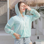 ラッシュパーカー 薄手 ジップアップ フーディ レディース フード付 ラッシュガード 夏 紫外線対策 日焼け予防 冷房避け 無地 マフポケット カジュアル 持ち運び ビーチ プール