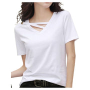 カットソー レディース 女性用 トップス 半袖 Vネック 無地 変形 ゆったり Tシャツ おしゃれ カジュアル シンプル 大人 婦人服