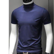 Tシャツ カットソー 半袖 メンズ トップス ハイネック タートルネック 大きいサイズ スリム 無地 単色 シンプル ベーシック カジュアル 普段使い 着回し おしゃれ 通勤 通学