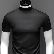 Tシャツ カットソー 半袖 メンズ トップス ハイネック タートルネック 大きいサイズ スリム 無地 単色 シンプル ベーシック カジュアル 普段使い 着回し おしゃれ 通勤 通学