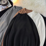 セーター ニットトップス メンズ 男性 トップス ハイネック 袖リブ 裾リブ ゆったり 大きいサイズ 2XL以上 3XL 無地 ホワイト ブラック グレー おしゃれ シック クール かっこいい ライトフォーマル 秋 冬