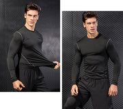 スポーツインナー スポーツウェア コンプレッション 長袖 Tシャツ カットソー トップス ラウンドネック メンズ 男性 大きいサイズあり 運動着 トレーニングウエア シンプル ジム フィットネス 筋トレ ジョギング マラソン 紳士用