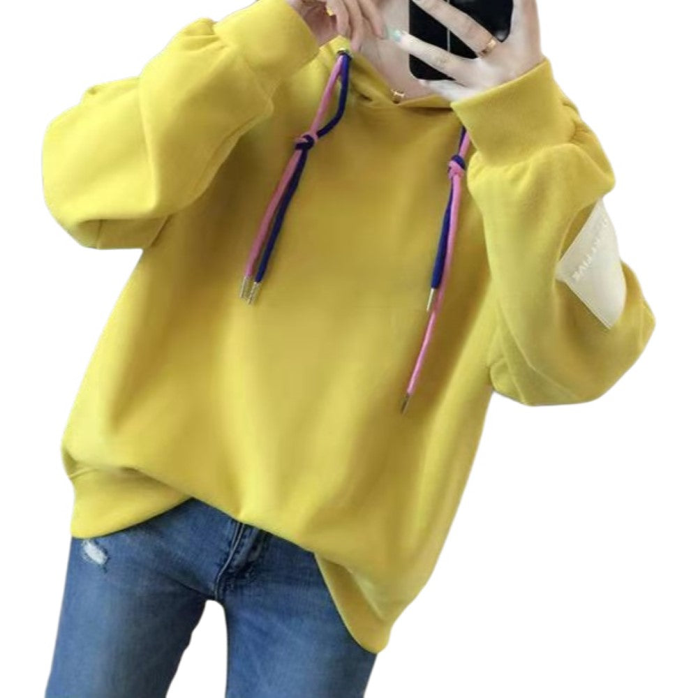 パーカー プルオーバー レディース 女性 婦人服 トップス 長袖 フード付き 大きいサイズ ゆったり ラフ フード紐 裏起毛 あったか 防寒 タグ付き 単色 無地 袖リブ オフショルダー ベーシック カジュアル シンプル 着回し 定番 おしゃれ かわいい かっこいい レトロ お出かけ 部屋着 運動 黄 緑 青 紫 ベージュ