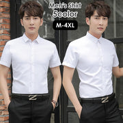 シャツ ワイシャツ フォーマルシャツ カッターシャツ スーツ メンズ 男性用 トップス 半袖 スタンダードカラー 無地 前開き ボタン シンプル 定番 通勤 オフィス ビジネス 大きいサイズ
