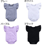 ロンパース ベビー 赤ちゃん 女の子 つなぎ 半袖 フリル 股下ボタン シンプル お洒落 かわいい 普段使い お出かけ お散歩 女児 ギフト 出産祝い