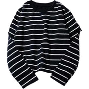 長袖Tシャツ ロングTシャツ カットソー ロンT メンズ 紳士用 男性 トップス ラウンドネック ボーダー柄 シンプル 定番 ベーシック カジュアル おしゃれ かっこいい デイリー 普段使い お出かけ オフの日 大きいサイズ
