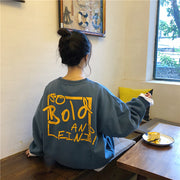 トレーナー レディース トップス チュニック丈 英字ロゴ シンプル クルーネック プルオーバー おしゃれ カジュアル 着回し ラウンドネック 長袖 ブルー カラバリ豊富