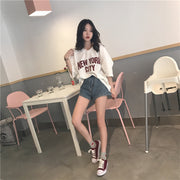 カットソー 7分袖 Vネック レディース 女性 トップス Tシャツ ドロップショルダー 大きいサイズあり ゆったり ゆるシルエット シンプル ロゴ お洒落 カジュアル 着回し お出かけ 普段使い 婦人服 ホワイト