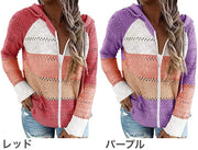 ニット パーカー レディース 女性 トップス 長袖 フード付き ジップアップ ファスナー 前開き カジュアル お洒落 かわいい 普段使い お出かけシーン