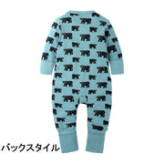 ロンパース ベビー 子供用 長袖 赤ちゃん 男の子 女の子 可愛い ギフト ファスナー式 りんご柄 クマ柄 ホワイト ピンク