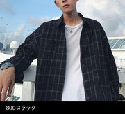 長袖シャツ メンズ カジュアルシャツ チェック柄 ウィンドペン タータンチェック ベーシック 定番 男性用 トップス 羽織 ブラック グレー ブルー レッド