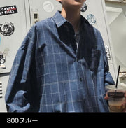 長袖シャツ メンズ カジュアルシャツ チェック柄 ウィンドペン タータンチェック ベーシック 定番 男性用 トップス 羽織 ブラック グレー ブルー レッド