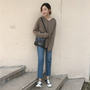 ニットパーカー セーター レディース 婦人服 トップス 長袖 Vネック フード付き プルオーバー 無地 シンプル 単色 おしゃれ かわいい 通勤 通学 デイリー 普段使い