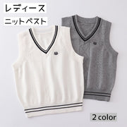 スクールベスト Vネック ベスト 女子 春 夏 制服 学生服 通学 中校生 高校生 トップス 女の子 スクールセーター ニット セーター 女子高生 綿混 無地 シンプル カジュアル イベント 学校 スクール