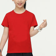 Tシャツ キッズ ジュニア ベビー 男の子 女の子 子供用 トップス 半袖 丸襟 ラウンドネック プルオーバー 無地 単色 ブラック ホワイト 黒 白 シンプル カジュアル カラバリ豊富 ブルー ピンク イエロー オレンジ グリーン レッド
