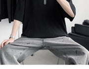 カットソー Tシャツ 半袖 メンズ 男性 紳士 大きいサイズ トップス ラウンドネック 無地 ストライプ ルーズ シンプル カジュアル 定番 着回し 普段着 デイリー