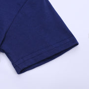 Tシャツ カットソー 半袖 キッズ ベビー 子ども トップス 子供服 ラウンドネック 丸首 ウェッジスリーブ プリント 恐竜 ソリッドカラー ネイビー ブルー シンプル カジュアル かわいい おしゃれ かっこいい 着回し 合わせやすい 男の子 女の子 ガールズ ボーイズ 幼児 園児 小学生 春 夏 秋 冬 おめかし お出かけ 外出 公園 外遊び 普段着