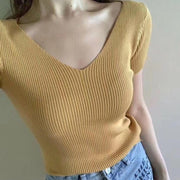 カットソー 半袖 レディース 女性 婦人服 トップス Tシャツ Vネック リブ生地 単色 無地 ベーシック シンプル おしゃれ 着回し シンプル かわいい お出かけ 部屋着 通勤 カラバリ豊富 白 黄 黒 ベージュ 青 茶 ワイン ピンク 橙 緑