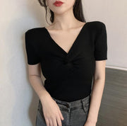 カットソー 半袖 レディース 女性 婦人服 トップス Tシャツ Vネック リブ生地 単色 無地 ベーシック シンプル おしゃれ 着回し シンプル かわいい お出かけ 部屋着 通勤 カラバリ豊富 白 黄 黒 ベージュ 青 茶 ワイン ピンク 橙 緑