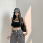 ベアトップ チューブトップ レディース 女性 婦人 トップス カットソー ショート丈 へそ出し セクシー 重ね着 おしゃれ 無地 単色 シンプル