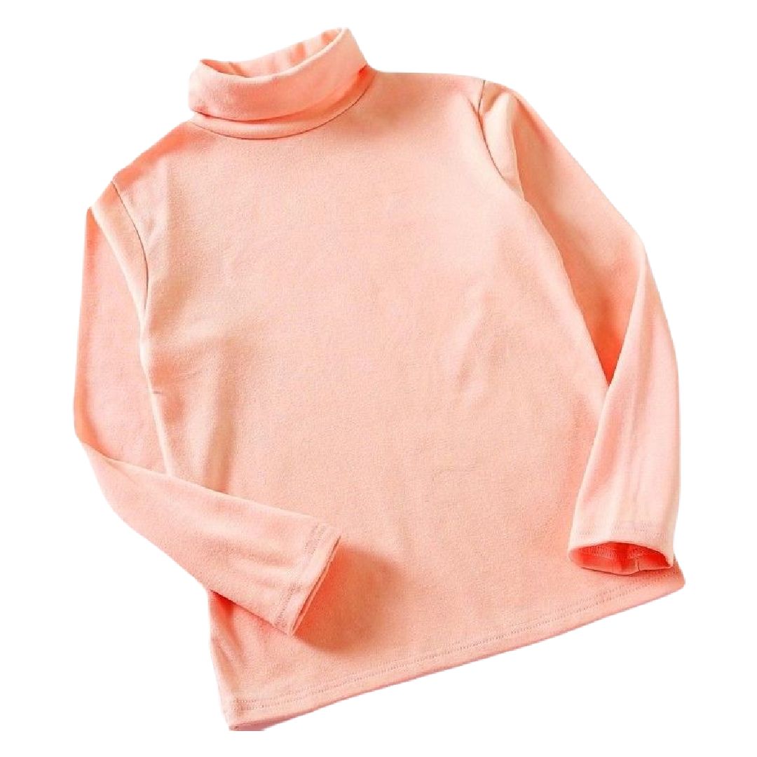 カットソー 長袖 ハイネック 子供服 キッズ 女の子 男の子 ロングTシャツ プルオーバー トップス 無地 シンプル 定番 ベーシック 単色 重ね着用 インナー用 おしゃれ 女児 男児 通園 通学