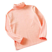 カットソー 長袖 ハイネック 子供服 キッズ 女の子 男の子 ロングTシャツ プルオーバー トップス 無地 シンプル 定番 ベーシック 単色 重ね着用 インナー用 おしゃれ 女児 男児 通園 通学