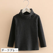 カットソー 長袖 ハイネック 子供服 キッズ 女の子 男の子 ロングTシャツ プルオーバー トップス 無地 シンプル 定番 ベーシック 単色 重ね着用 インナー用 おしゃれ 女児 男児 通園 通学