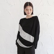 カットソー 長袖 Tシャツ レディース トップス プルオーバー ボートネック ドロップショルダー シンプル カジュアル おしゃれ 女性用