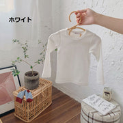 長袖カットソー トップス 子供服 キッズ 女の子 男の子 ロング Tシャツ ロンT ラウンドネック 長袖 無地 シンプル 伸縮性 カジュアル 着回し お出かけ