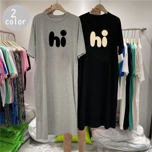 Tシャツワンピース 半袖 レディース カットソー ワンピ 膝丈 商品画像